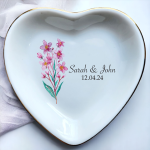 Flower Wedding Jewelry Dish, Customized Flower Ring Dish, Personalized Jewelry Dish, Engagement Gift, Bridesmaids Gift, Ring Tray Gift