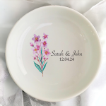 Flower Wedding Jewelry Dish, Customized Flower Ring Dish, Personalized Jewelry Dish, Engagement Gift, Bridesmaids Gift, Ring Tray Gift