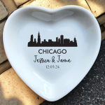 Personalized City Skyline Ring Dish, Wedding Ring Dish, City Trinket Dish, Anniversary Gift, Gift For Couple, New York City Skyline 2