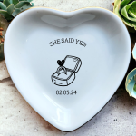 She Said Yes Ring Dish, Personalized Bridesmaid Gifts, Bridesmaid Jewelry Box, Personalized Ring Dish, Personalized Jewelry Dish, Proposed Gift 3